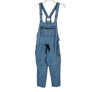Wilfred Free Aritzia Valletta Lightweight Lyocell Chambray Cropped Overalls XXS